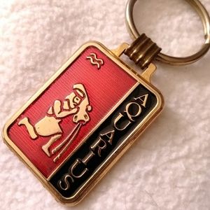 3/$30 Aquarius ♒ zodiac keychain fob key ring